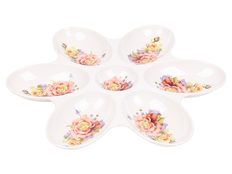 14英寸七格花形果盤